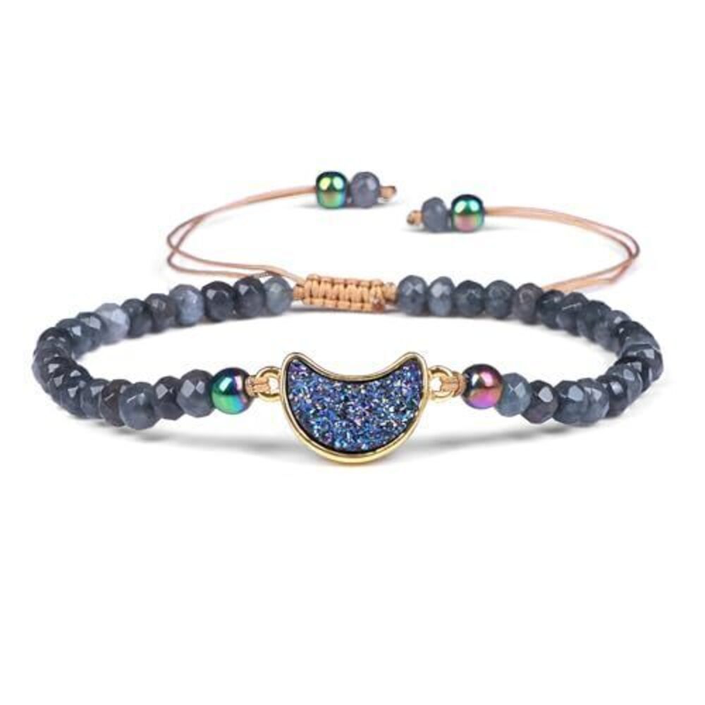 5126 Natural Gemstones Bracelet&925 Sterling Silver/18K Gold│4MM│ 7-9 in
